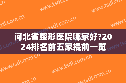 河北省整形医院哪家好?2024排名前五家提前一览