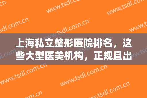 上海私立整形医院排名，这些大型医美机构，正规且出名！(上海十大私立整形医院排名)
