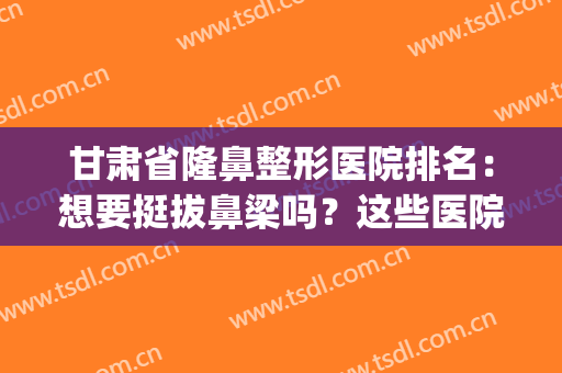 甘肃省隆鼻整形医院排名：想要挺拔鼻梁吗？这些医院可以帮您！(兰州整形医院隆鼻价格)