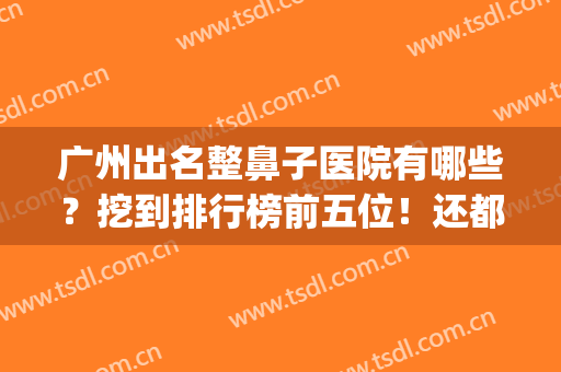广州出名整鼻子医院有哪些？挖到排行榜前五位！还都是权威公立哦~(广州整形鼻子哪个医院好)
