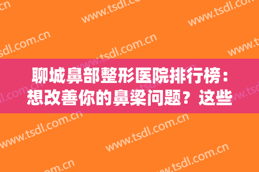 聊城鼻部整形医院排行榜：想改善你的鼻梁问题？这些医院来帮你！(鼻梁整容医院哪里好)