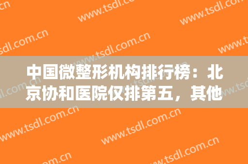 中国微整形机构排行榜：北京协和医院仅排第五，其他医院都是哪些？(中国最好的微整形医院)