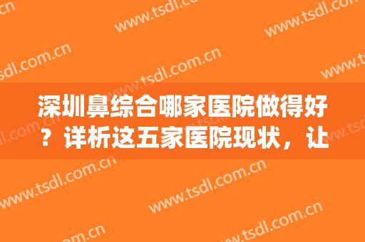 深圳鼻综合哪家医院做得好？详析这五家医院现状，让你选择更放心~(深圳哪家医院鼻子做的好)