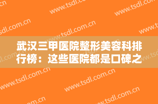 武汉三甲医院整形美容科排行榜：这些医院都是口碑之选，为您诚挚推荐！