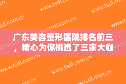 广东美容整形医院排名前三，精心为你挑选了三家大咖实力医院，值得一看！