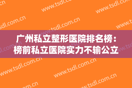 广州私立整形医院排名榜：榜前私立医院实力不输公立！快来看看吧~(广州哪家公立医院整形最好)