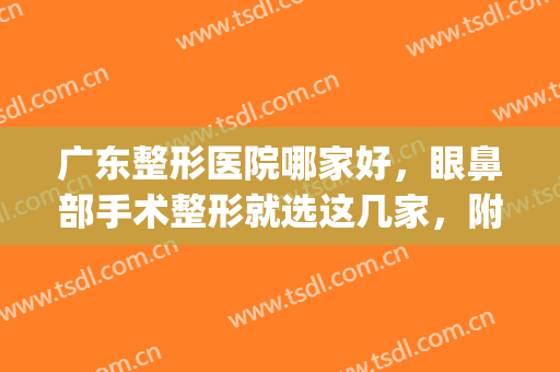广东整形医院哪家好，眼鼻部手术整形就选这几家，附价格表明细(广州鼻部整形医生推荐)