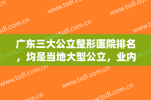 广东三大公立整形医院排名，均是当地大型公立，业内有口碑有名气！(广东最权威整形公立医院)