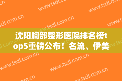 沈阳胸部整形医院排名榜top5重磅公布！名流、伊美尔稳居榜一榜二(沈阳伊美整形是正规医院吗)