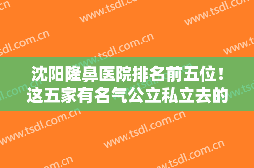 沈阳隆鼻医院排名前五位！这五家有名气公立私立去的人多，价格优惠(沈阳哪个医生隆鼻做得好)