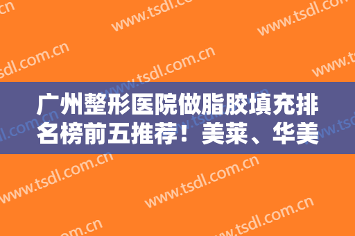 广州整形医院做脂胶填充排名榜前五推荐！美莱、华美分别位居榜一，榜三