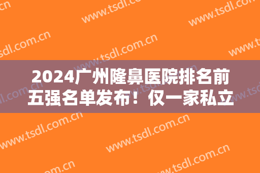 2024广州隆鼻医院排名前五强名单发布！仅一家私立上榜！其余均为公立