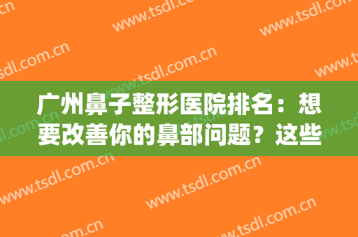 广州鼻子整形医院排名：想要改善你的鼻部问题？这些医院助你圆梦！(广州哪家医院整鼻子好)
