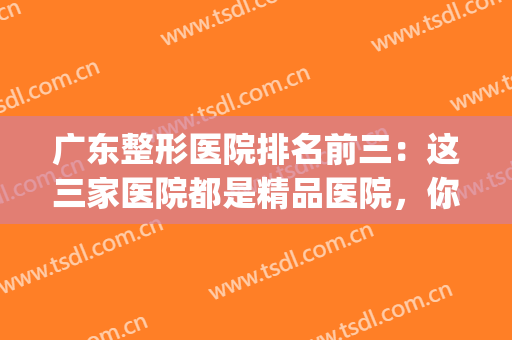 广东整形医院排名前三：这三家医院都是精品医院，你都认识吗？(广东十大整形医院排名)