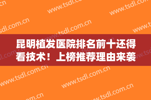 昆明植发医院排名前十还得看技术！上榜推荐理由来袭！对比不踩雷！(昆明哪家医院植发技术好)