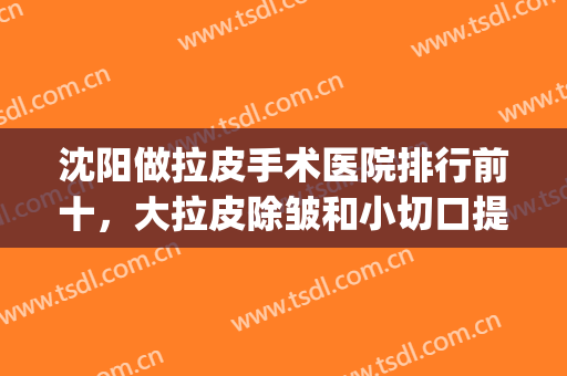 沈阳做拉皮手术医院排行前十，大拉皮除皱和小切口提升看这几家！(沈阳做大拉皮哪家好)