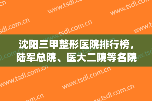 沈阳三甲整形医院排行榜，陆军总院、医大二院等名院强势上榜！(沈阳医院排名前十名)