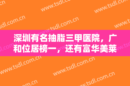深圳有名抽脂三甲医院，广和位居榜一，还有富华美莱分别位居第三、第五