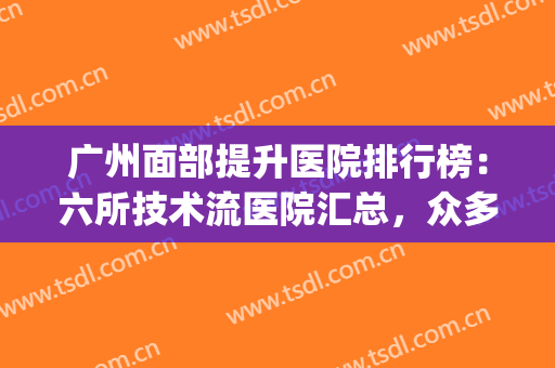 广州面部提升医院排行榜：六所技术流医院汇总，众多网友倾情推荐~(广州正规排名前三的整形医院)