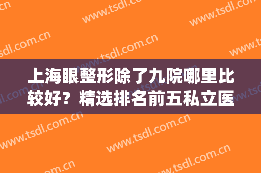 上海眼整形除了九院哪里比较好？精选排名前五私立医美参考|口碑实力俱佳