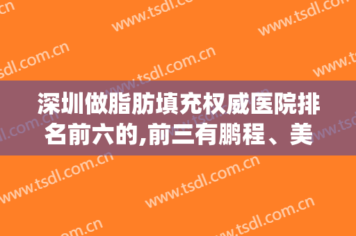 深圳做脂肪填充权威医院排名前六的,前三有鹏程、美莱、艺星(深圳脂肪填充专家)