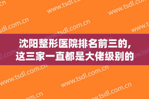 沈阳整形医院排名前三的,这三家一直都是大佬级别的连锁机构(沈阳知名整形医院)