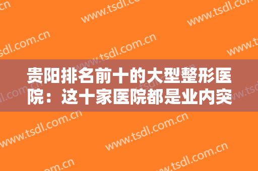贵阳排名前十的大型整形医院：这十家医院都是业内突出，不妨一起来看看！