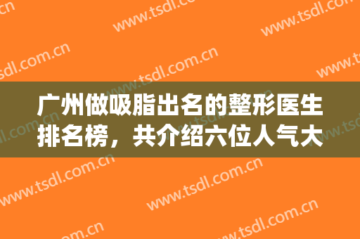 广州做吸脂出名的整形医生排名榜，共介绍六位人气大佬-附价格表(广东吸脂名医)