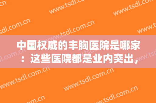 中国权威的丰胸医院是哪家：这些医院都是业内突出，你可以信赖！(中国最权威丰胸医院)