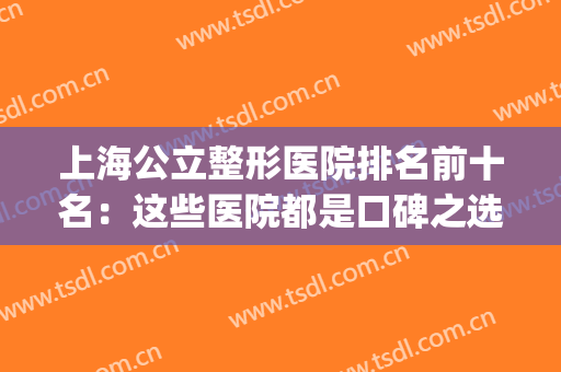 上海公立整形医院排名前十名：这些医院都是口碑之选，你值得认识！(上海哪家整形医院排名)