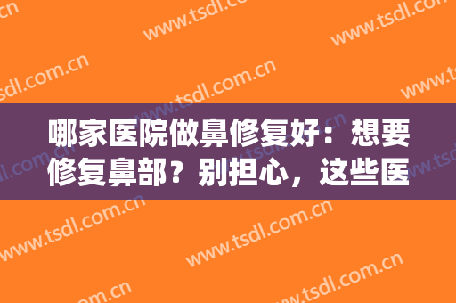 哪家医院做鼻修复好：想要修复鼻部？别担心，这些医院能帮你！(鼻修复最好的三甲医院)