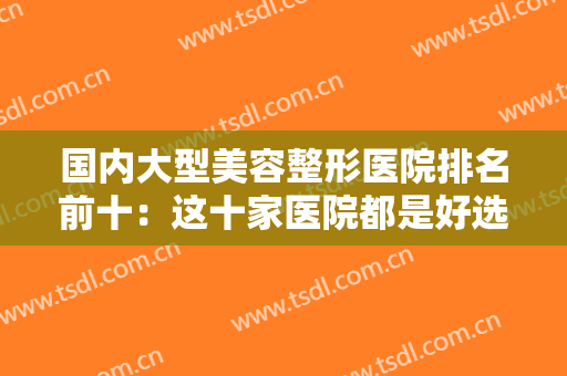 国内大型美容整形医院排名前十：这十家医院都是好选择，不妨一起来看看吧！