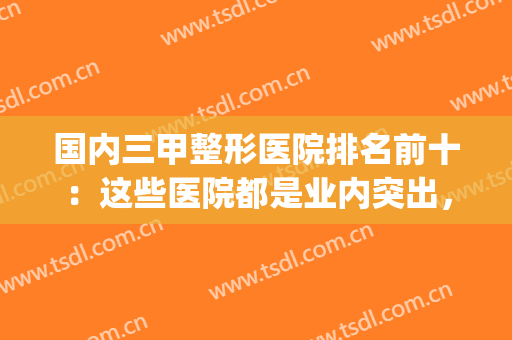 国内三甲整形医院排名前十：这些医院都是业内突出，你可以信赖！(有名气的整形医院三级甲等医院)