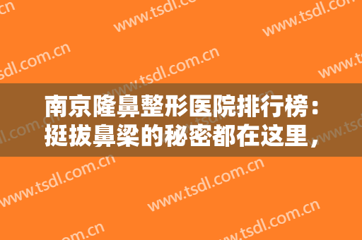 南京隆鼻整形医院排行榜：挺拔鼻梁的秘密都在这里，不妨一起来看看吧！