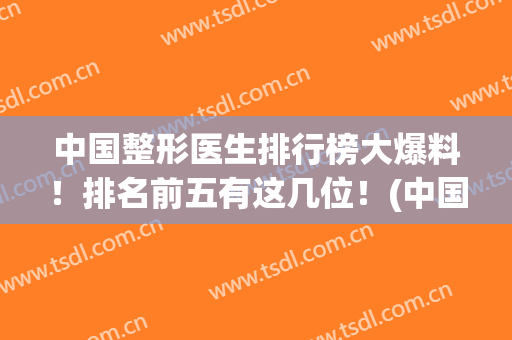 中国整形医生排行榜大爆料！排名前五有这几位！(中国整容医生排行榜)