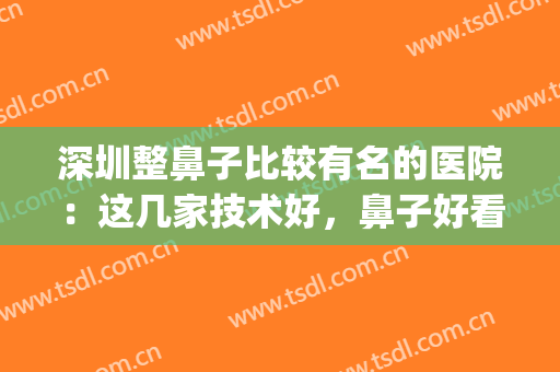 深圳整鼻子比较有名的医院：这几家技术好，鼻子好看又自然~~~(深圳整鼻子比较有名的医生)