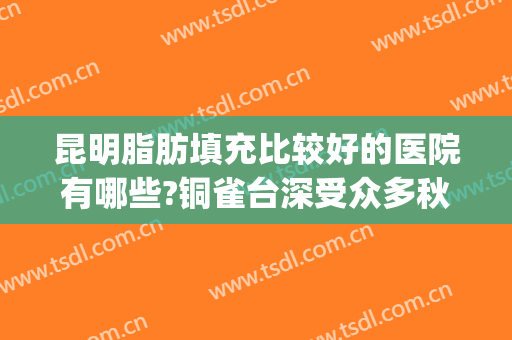 昆明脂肪填充比较好的医院有哪些?铜雀台深受众多秋美喜欢~~~(铜雀台脂肪填充哪个医生做得比较好)