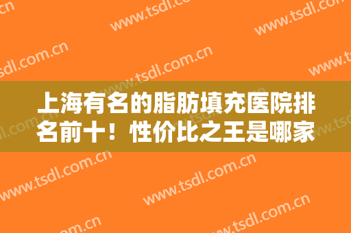 上海有名的脂肪填充医院排名前十！性价比之王是哪家？实力口碑在线！