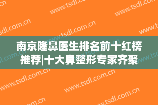 南京隆鼻医生排名前十红榜推荐|十大鼻整形专家齐聚|实力大咖技术点评如下