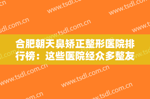 合肥朝天鼻矫正整形医院排行榜：这些医院经众多整友验证，值得信赖！