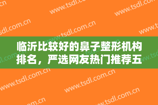 临沂比较好的鼻子整形机构排名，严选网友热门推荐五家靠谱医院供你选择~