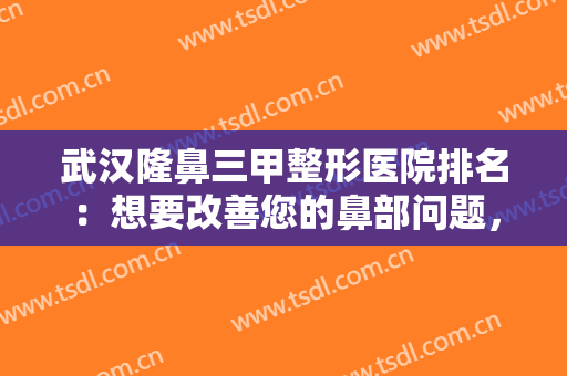 武汉隆鼻三甲整形医院排名：想要改善您的鼻部问题，这些医院都是好选择！