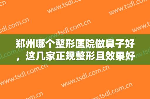 郑州哪个整形医院做鼻子好，这几家正规整形且效果好的医院你一定不要错过哦!!!