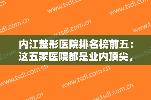 内江整形医院排名榜前五：这五家医院都是业内顶尖，你不妨一起来看看吧！