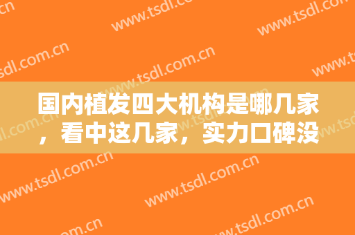 国内植发四大机构是哪几家，看中这几家，实力口碑没得说，服务态度好，收下这份攻略吧！