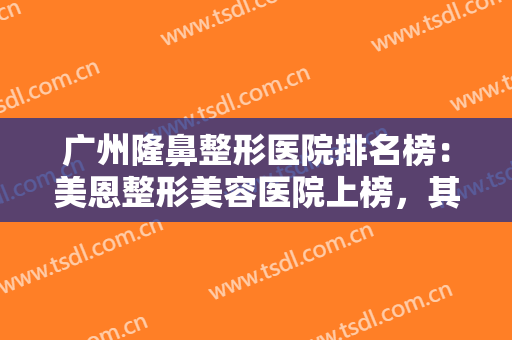 广州隆鼻整形医院排名榜：美恩整形美容医院上榜，其他医院都是哪些？