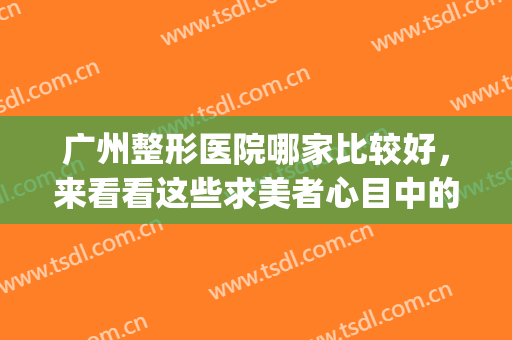 广州整形医院哪家比较好，来看看这些求美者心目中的top8吧！(广州最有名的整形医院)