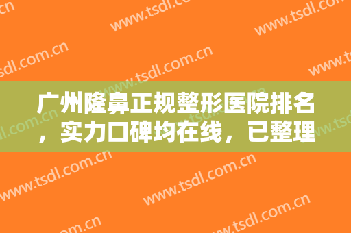 广州隆鼻正规整形医院排名，实力口碑均在线，已整理好医院简介速来观看吧！