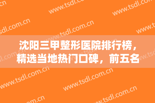 沈阳三甲整形医院排行榜，精选当地热门口碑，前五名单来袭！(沈阳排名前十整形医院)