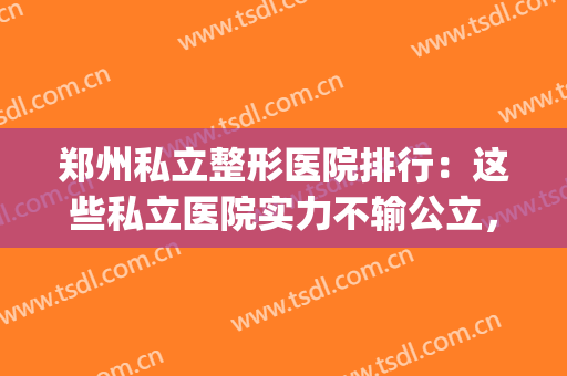 郑州私立整形医院排行：这些私立医院实力不输公立，一起来看！(郑州有公立的整形医院吗)